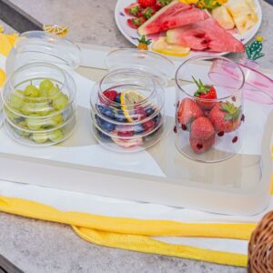 وعاء تقديم تمر مع غطاء من أزيلا 10 سم - شفاف