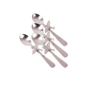 طقم ملاعق 4 قطع من آريا - فضي