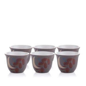 طقم فنجان قهوة سعودية من ملاذ - 6 فنجان - متعدد الالوان