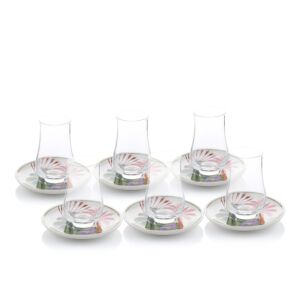 طقم كاسات شاي من نقاء - 12 قطعة - بيج