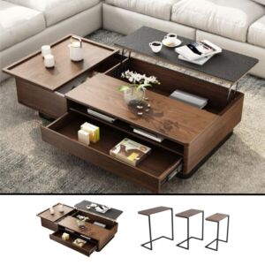 طقم طاولات قهوة و جانبية ملتي فانكشنال - 4 قطع