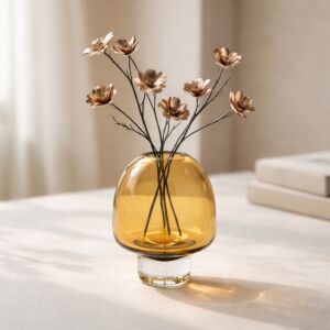 فازة غلوري 13 سم - بني فاتح