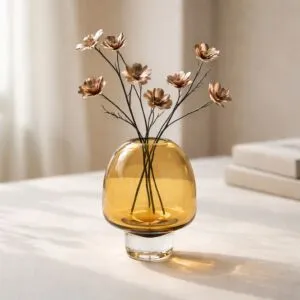 فازة غلوري 13 سم - بني فاتح