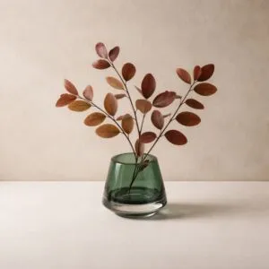 فازة فلوريا زجاج - اخضر غامق