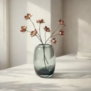 فازة البيرت زجاج - اخضر غامق