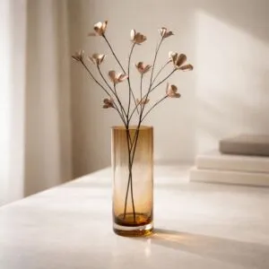 فازة رونا 10 سم زجاج - بني فاتح