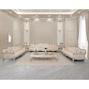 طقم كنب كلاسيكي ملكي أريستو 4 قطع - بيج