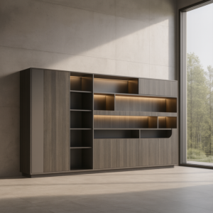 دولاب ملفات ميلامين 6 درفة اللون - بني المقاسات 240-40-200 الموديل - 2312-2420