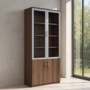 دولاب ملفات 2 درفة ميلامين اللون - بني المقاس - 200-40-80سم الموديل - 2-868