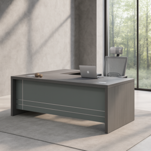 مكتب ميلامين مقاس 200سم مع ملحق و وحدة ادراج متحركة لون 2908 موديل YF258-200