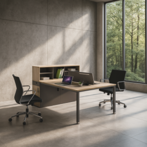 بارتشن ثنائي مع دولاب مرتفع جملي - ترابي - بيج مقاس 1540-1200-1160 موديل AG-424