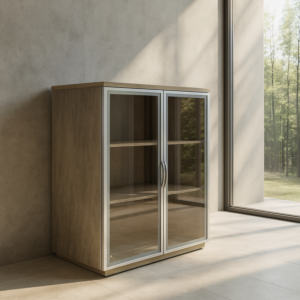 دولاب ملفات درف قزاز لون ترابي مقاس 80-40-80 موديل AL788