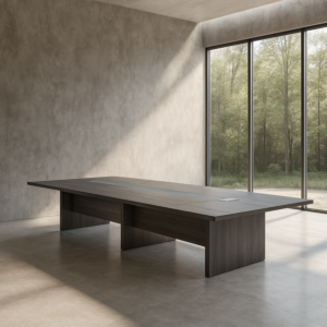 طاولة اجتماع ميلامين اللون رصاصي المقاس 76-140-350سم الموديل MT119