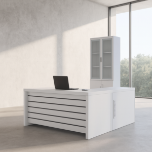 مكتب صيني ميلامن لون ابيض مقاس 180-90-75 موديل 1714