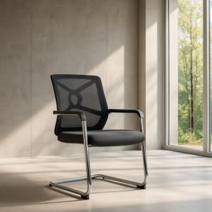 كرسي ثابت شبك قماش الالوان- اسود - رصاصي الموديل - ZV-B202