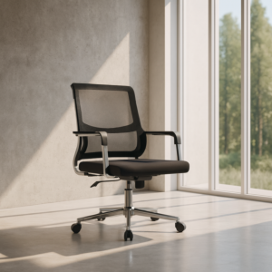 كرسي متحرك شبك ظهر قصير اللون - رصاصي الموديل - ZM-A606