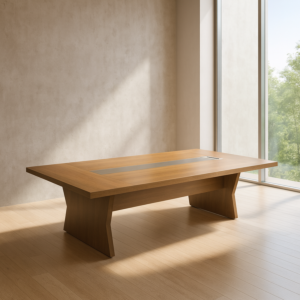 طاولة اجتماع ميلامين الألوان - جملي - ترابي المقاس 76-140-350سم الموديل 1711-3-5M