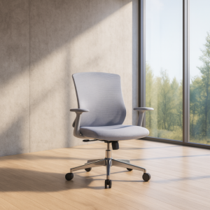 كرسي شبك متحرك ظهر قصير متوفر بالالوان اسود - رصاصي موديل 201B