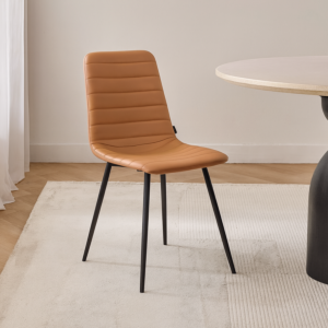 كرسي طاولة طعام ابيلا - بني وأسود