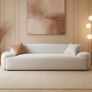 كنبة رباعية اياش - ابيض رمادي