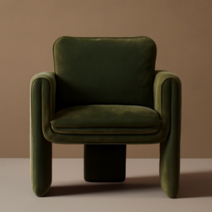 كرسي مفرد مخمل مونبيم مينجل - اخضر غامق