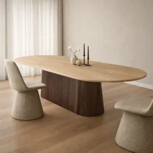 طاولة طعام فيكتوريا 8 اشخاص - بيج وبني