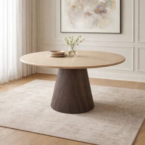 طاولة طعام فيكتوريا 4 اشخاص 135 سم - بيج وبني