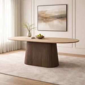 طاولة طعام فيكتوريا 6 اشخاص - بيج وبني غامق