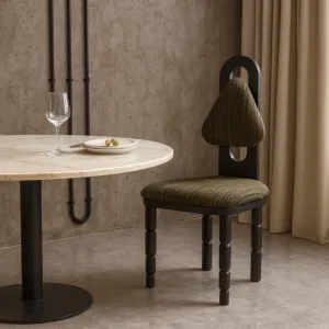 كرسي طعام مابلا - بني