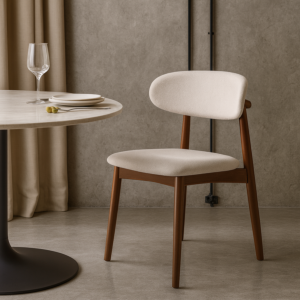 كرسي طعام مارينا - اوف وايت وبني