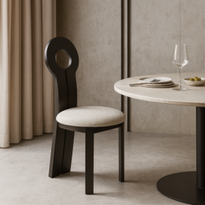 كرسي طعام شواكال - ابيض واسود