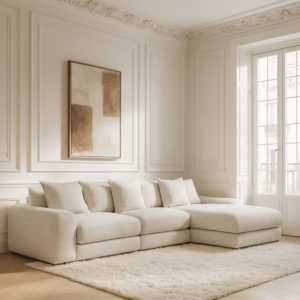 كنب زاوية يمين بلس - كريمي