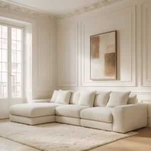 كنب زاوية يسار بلس - كريمي