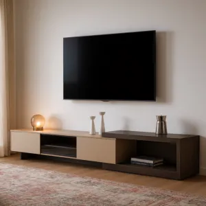 طاولة تلفزيون مودرن بريانكا  -  بيج وأسود