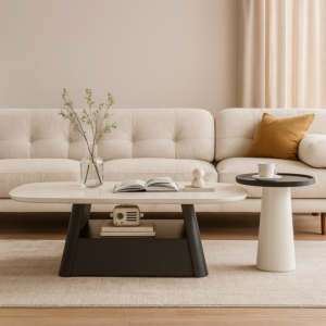 طاولة قهوة يوريك - ابيض واسود