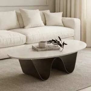 طاولة قهوة مودرن جايا - أسود وأبيض رخامي