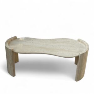 طاولة قهوة رخام ترافنتينو - بيج