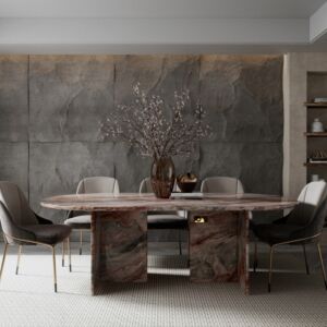 طاولة طعام رخام طبيعي 8 اشخاص ميرنا