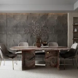 طاولة طعام رخام طبيعي 8 اشخاص ميرنا