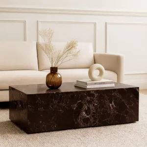 طاولة قهوة رخام طبيعي ماندي - برغندي