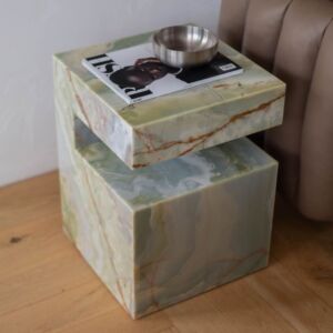 طاولة جانبية رخام اونيكس مينو - اخضر