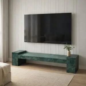 طاولة تلفزيون رخام طبيعي - من مجموعة فيونا - اخضر