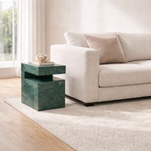 طاولة جانبية رخام طبيعي - من مجموعة فيونا - اخضر