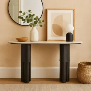 كونسول رخام شيتو - اسود وبيج