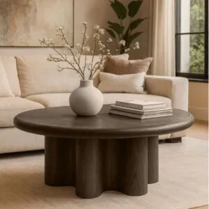 طاولة قهوة مستديرة ميليسا - بني