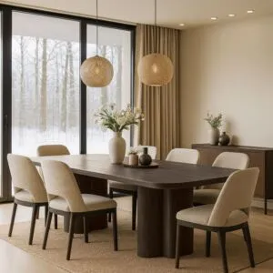 طاولة طعام ميليسا 6 أشخاص - بني