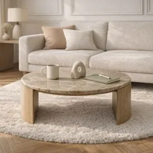 طاولة قهوة من مجموعه أرتيزا - رخام طبيعي - بيج
