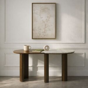 كونسول من مجموعة ماردين - رخام طبيعي - بني غامق