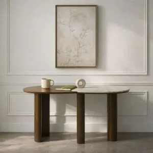 كونسول من مجموعة روسان - رخام طبيعي - بني غامق