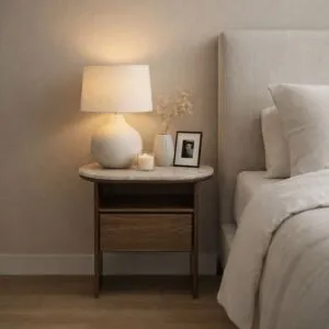 كومودينو من مجموعة روسان درج واحد - رخام طبيعي - بني غامق